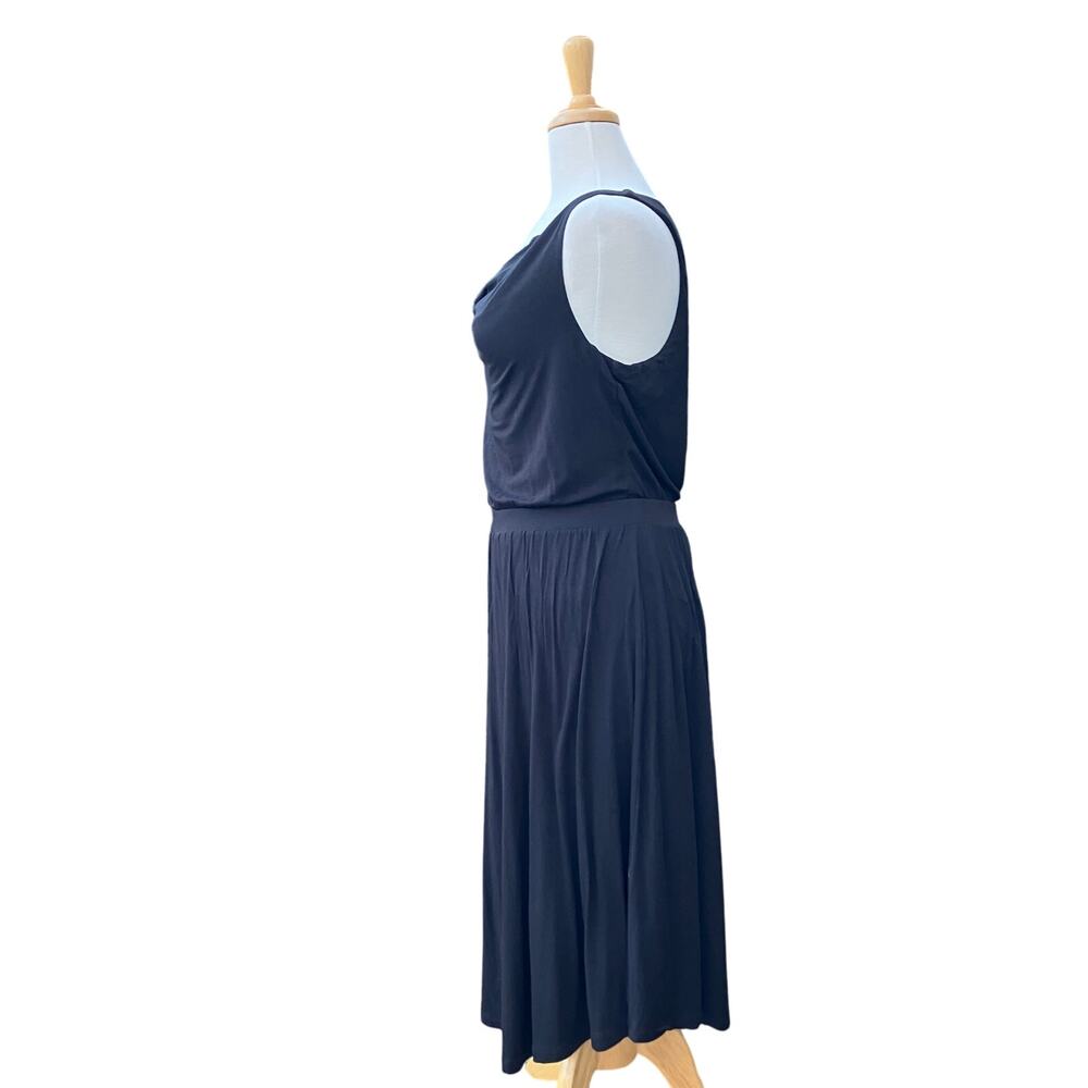 Maeve Anthropologie Dress Sz M Black Sleeveless Cowl Neck Jersey Classic Casual - Picture 7 of 13